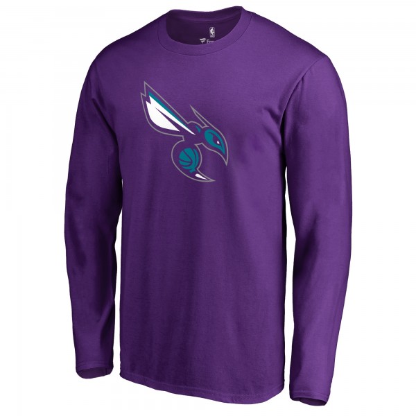 Футболка с длинным рукавом Charlotte Hornets Purple Alternate Logo