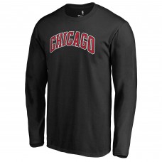 Футболка с длинным рукавом Chicago Bulls Black Alternate Logo