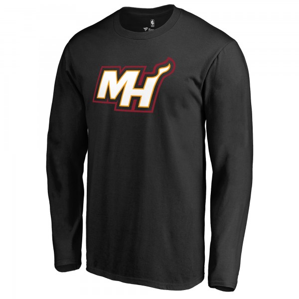 Футболка с длинным рукавом Miami Heat Black Alternate Logo