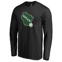 Milwaukee Bucks Black Alternate Logo Long Sleeve T-Shirt