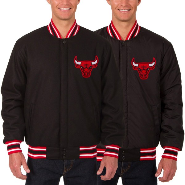 Куртка Chicago Bulls JH Design Black Reversible Wool Logo