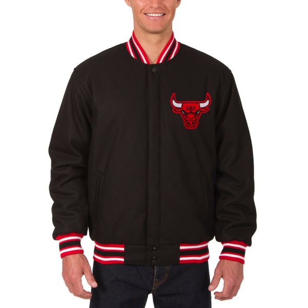 Куртка Chicago Bulls JH Design Black Reversible Wool Logo