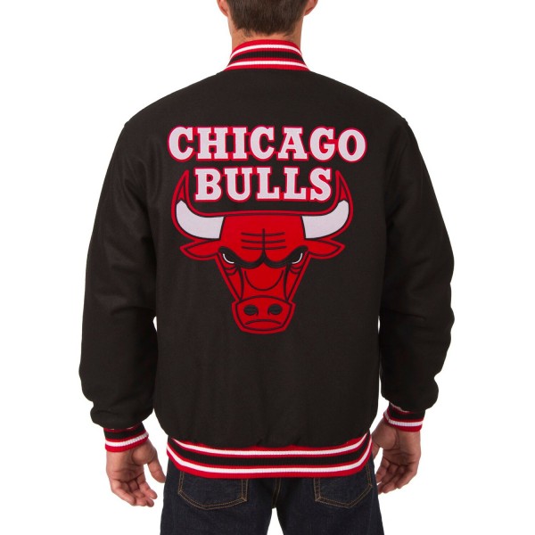 Куртка Chicago Bulls JH Design Black Reversible Wool Logo