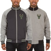 Куртка двусторонняя Milwaukee Bucks JH Design - Gray
