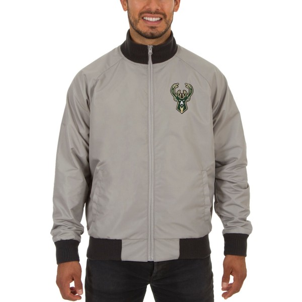 Куртка двусторонняя Milwaukee Bucks JH Design - Gray
