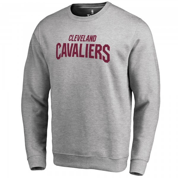Cleveland Cavaliers Heathered Gray Wordmark Pullover Sweatshirt