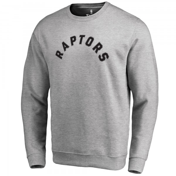 Toronto Raptors Heathered Gray Wordmark Pullover Sweatshirt