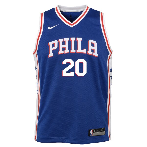 Детская игровая майка Markelle Fultz Philadelphia 76ers Nike Swingman Blue - Icon Edition - баскетбольная джерси NBA