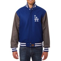 Los Angeles Dodgers JH Design Royal/Charcoal Wool Full-Button Jacket