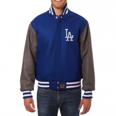 Los Angeles Dodgers JH Design Royal/Charcoal Wool Full-Button Jacket