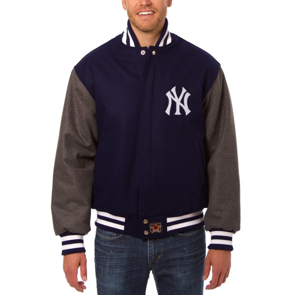 Куртка на кнопках New York Yankees JH Design Wool - Navy/Charcoal