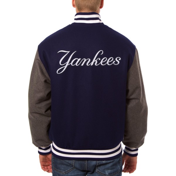 Куртка на кнопках New York Yankees JH Design Wool - Navy/Charcoal