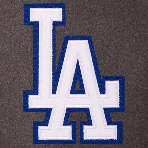 Куртка на кнопках Los Angeles Dodgers JH Design Wool Leather Reversible - Charcoal/Black