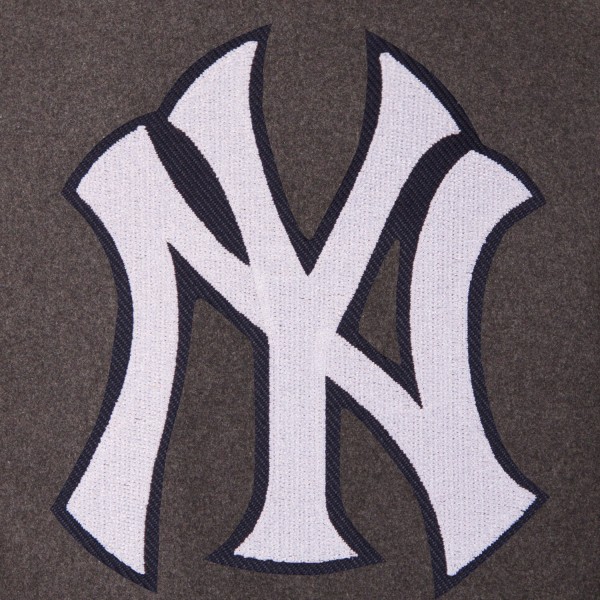 Куртка на кнопках New York Yankees JH Design Wool Leather Reversible - Charcoal/Navy