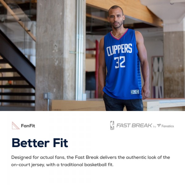 Игровая именная майка LA Clippers Fast Break Replica Royal - Icon Edition - личная джерси НБА