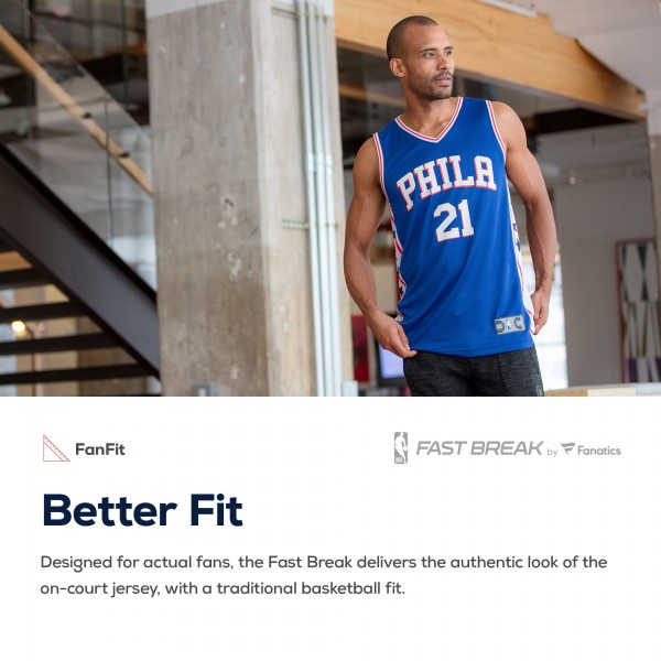 Игровая именная майка Philadelphia 76ers Fast Break Replica Royal - Icon Edition - личная джерси НБА