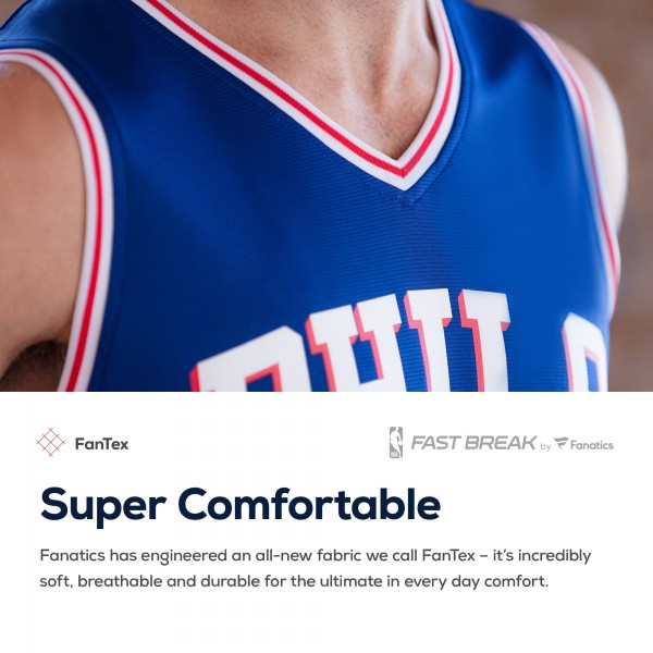 Игровая именная майка Philadelphia 76ers Fast Break Replica Royal - Icon Edition - личная джерси НБА