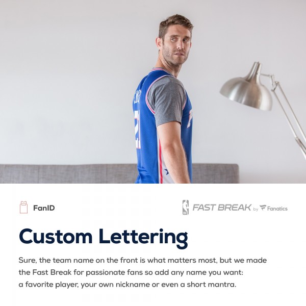 Игровая именная майка Philadelphia 76ers Fast Break Replica Royal - Icon Edition - личная джерси НБА