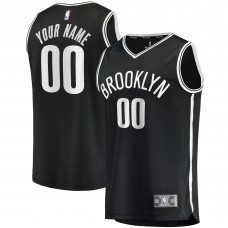 Именная игровая джерси Youth Brooklyn Nets Black Fast Break Replica - Icon Edition
