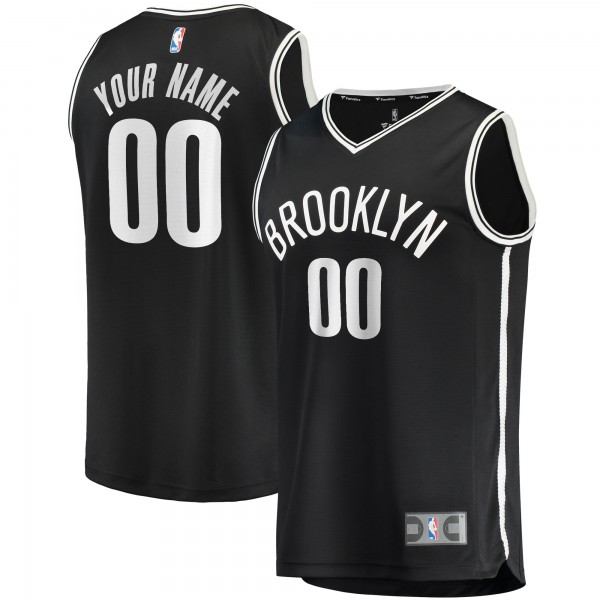 Именная игровая джерси Youth Brooklyn Nets Black Fast Break Replica - Icon Edition