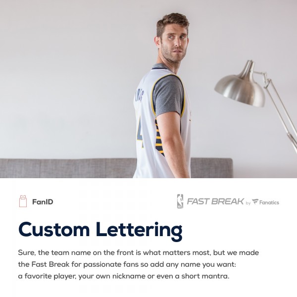 Детская именная игровая майка Indiana Pacers Fast Break Replica Navy - Icon Edition - баскетбольная джерси NBA