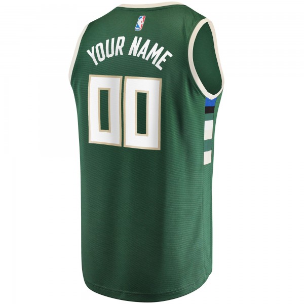 Игровая форма  Milwaukee Bucks Youth Fast Break Custom Replica Hunter Green - Icon Edition