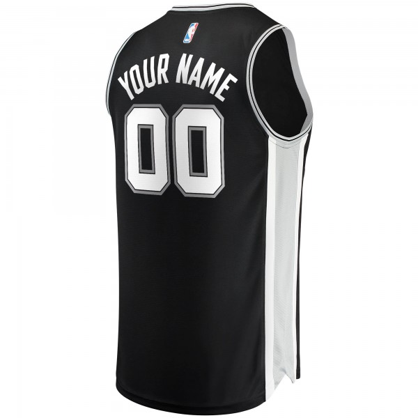 Детская именная игровая майка San Antonio Spurs Fast Break Replica Black - Icon Edition - баскетбольная джерси NBA