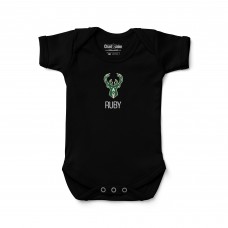 Малышам Milwaukee Bucks Black Personalized Bodysuit