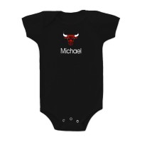 Малышам Chicago Bulls Black Personalized Bodysuit