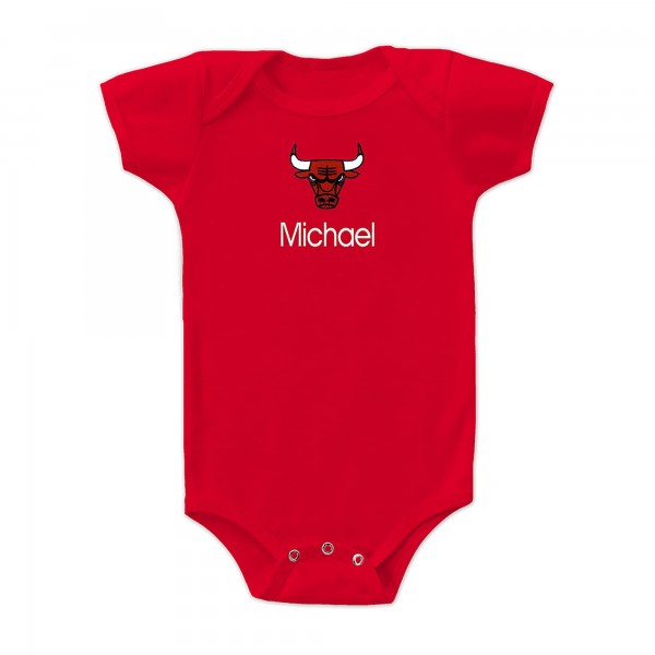 Малышам Chicago Bulls Red Personalized Bodysuit