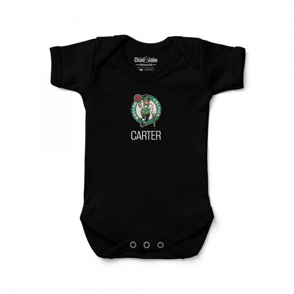 Малышам Boston Celtics Black Personalized Bodysuit