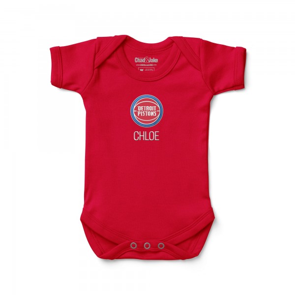 Малышам Detroit Pistons Red Personalized Bodysuit