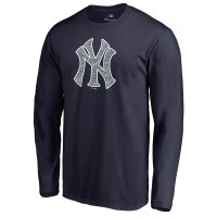 New York Yankees Navy Static Logo Long Sleeve T-Shirt