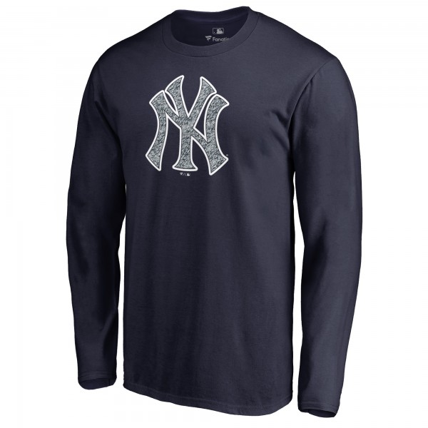 New York Yankees Navy Static Logo Long Sleeve T-Shirt