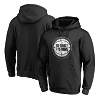 Detroit Pistons Black Marble Logo Pullover Hoodie