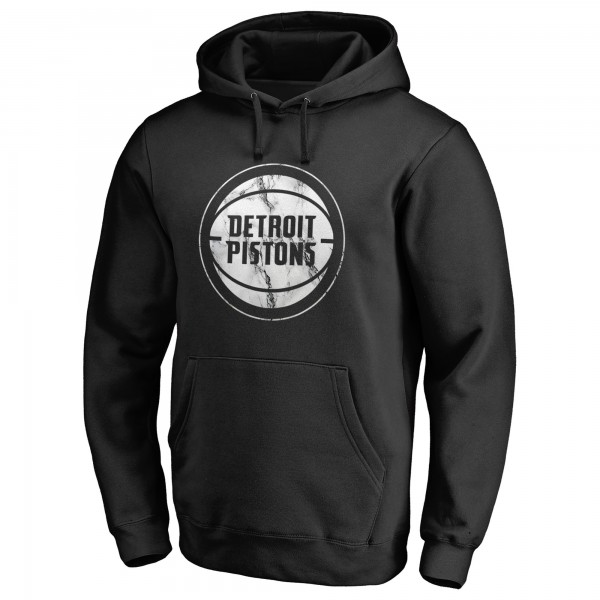 Detroit Pistons Black Marble Logo Pullover Hoodie