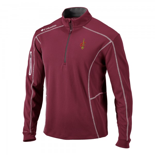 Толстовка на короткой молнии Cleveland Cavaliers Columbia Omni-Wick Shotgun - Wine