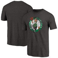 Boston Celtics Black Distressed Logo Tri-Blend T-Shirt
