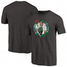 Boston Celtics Black Distressed Logo Tri-Blend T-Shirt