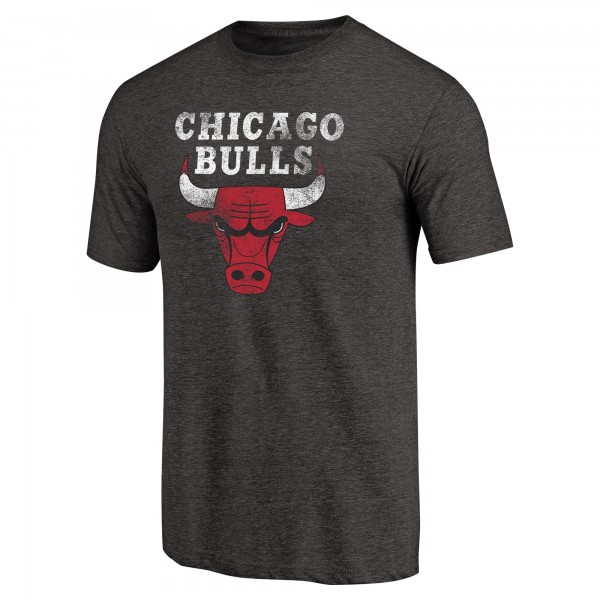 Футболка Chicago Bulls Black Distressed Logo Tri-Blend