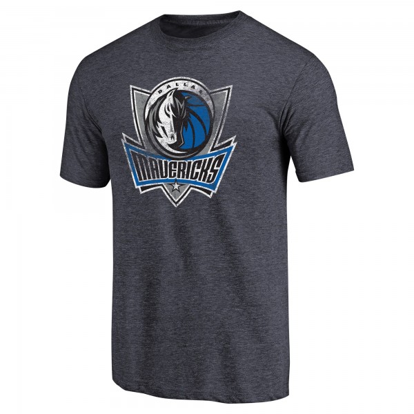 Футболка Dallas Mavericks Fanatics Distressed Logo Tri-Blend - Navy