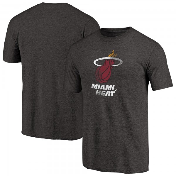 Футболка Miami Heat Black Distressed Logo Tri-Blend