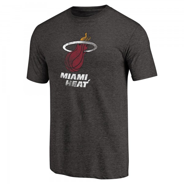 Футболка Miami Heat Black Distressed Logo Tri-Blend