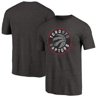 Toronto Raptors Black Distressed Logo Tri-Blend T-Shirt