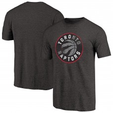 Toronto Raptors Black Distressed Logo Tri-Blend T-Shirt