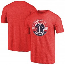Washington Wizards Red Distressed Logo Tri-Blend T-Shirt
