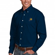 Indiana Pacers Antigua Dynasty Button-Down Long Sleeve Shirt - Navy