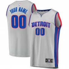 Детская именная игровая майка Detroit Pistons Fast Break Replica Silver - Statement Edition
