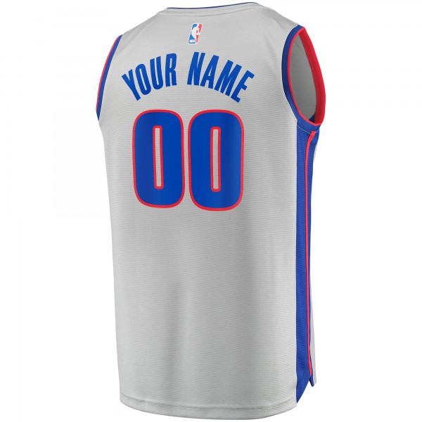 Детская именная игровая майка Detroit Pistons Fast Break Replica Silver - Statement Edition - баскетбольная джерси NBA