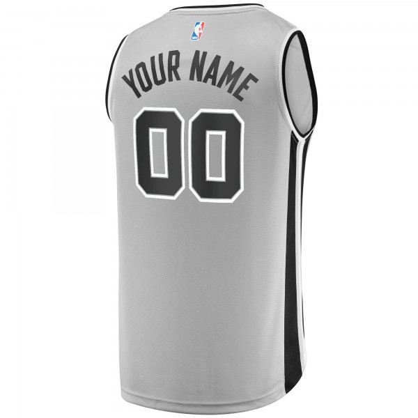 Детская именная игровая майка San Antonio Spurs Fast Break Replica Silver - Statement Edition - баскетбольная джерси NBA
